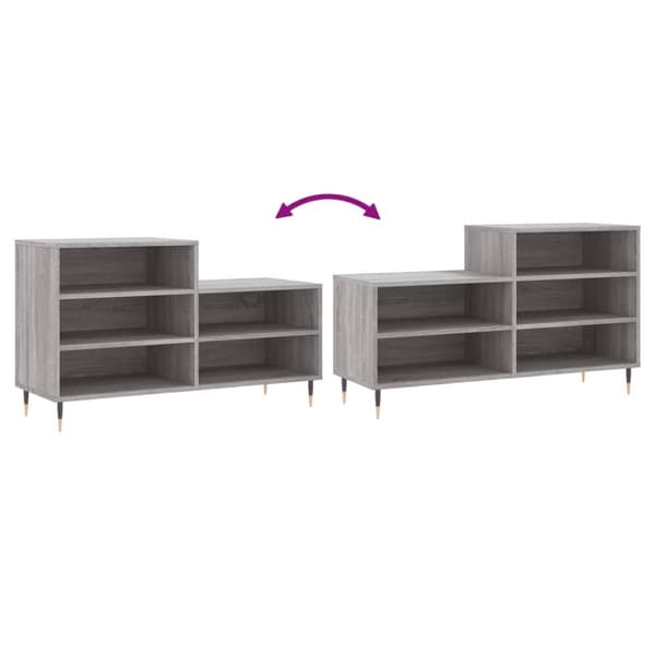 vidaXL skoskab 102x36x60 cm konstrueret træ grå sonoma-eg