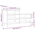 Pikkukuva 10 / 11: vidaXL Kenkäkaappi betoninharmaa 102x36x60 cm tekninen puu