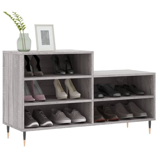 vidaXL Skoskap grå sonoma 102x36x60 cm konstruert tre