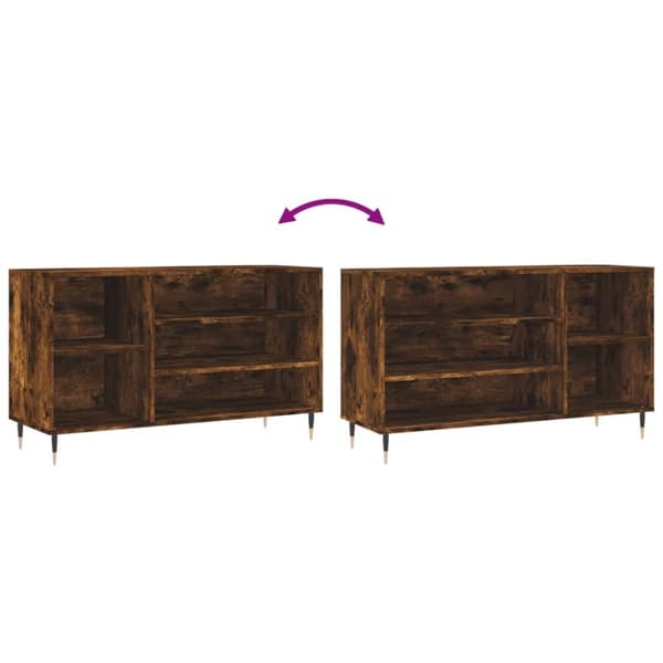 vidaXL skoskab 102x36x60 cm konstrueret træ røget egetræsfarve