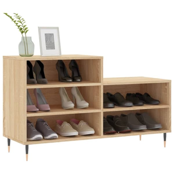 vidaXL Skohylla sonoma-ek 102x36x60 cm konstruerat trä