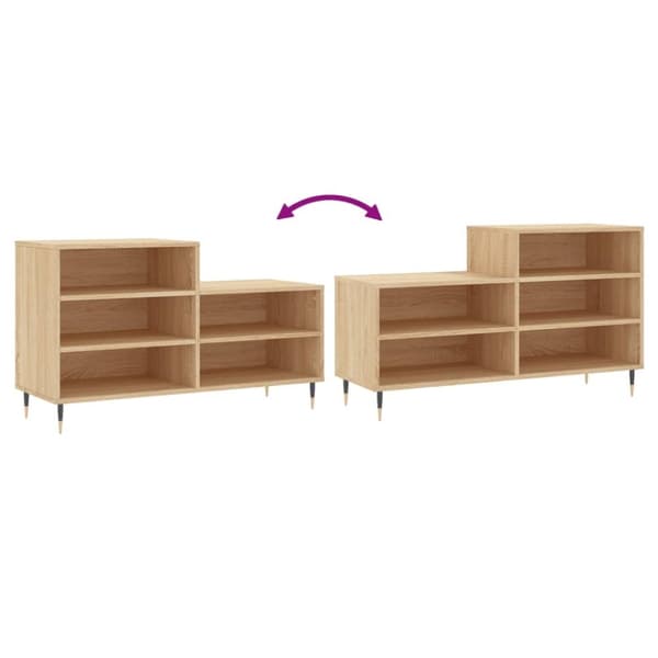 vidaXL Skohylla sonoma-ek 102x36x60 cm konstruerat trä