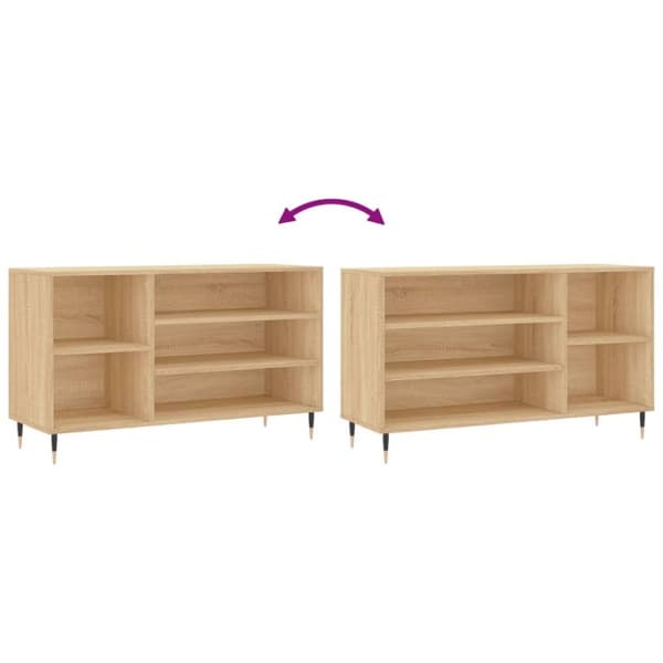 vidaXL Kenkäkaappi Sonoma-tammi 102x36x60 cm tekninen puu