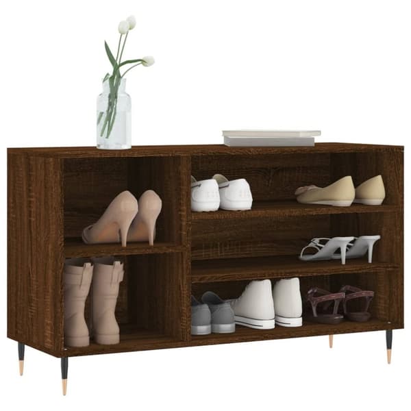 vidaXL skoskab 102x36x60 cm konstrueret træ brun egetræ