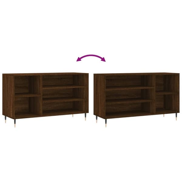 vidaXL skoskab 102x36x60 cm konstrueret træ brun egetræ