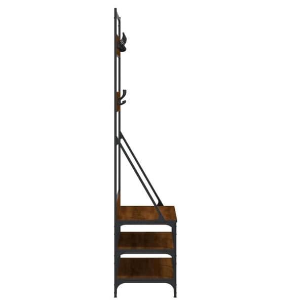 vidaXL tøjstativ med skoopbevaring 100x40x184 cm brun egetræsfarve