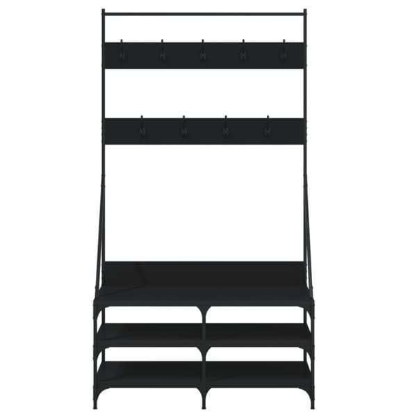 vidaXL Klesstativ med skooppbevaring svart 100x40x184 cm