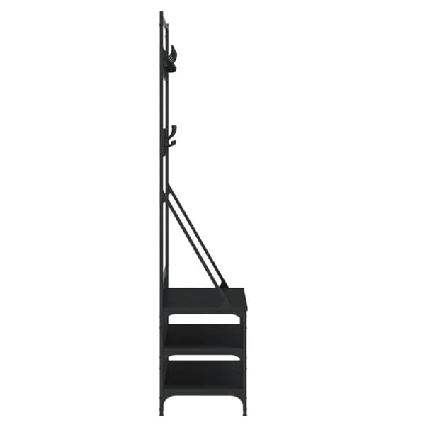 vidaXL Klesstativ med skooppbevaring svart 100x40x184 cm