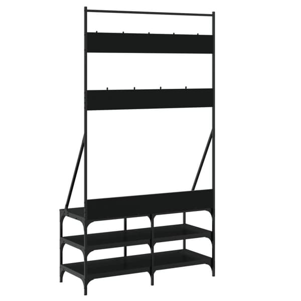 vidaXL Klesstativ med skooppbevaring svart 100x40x184 cm