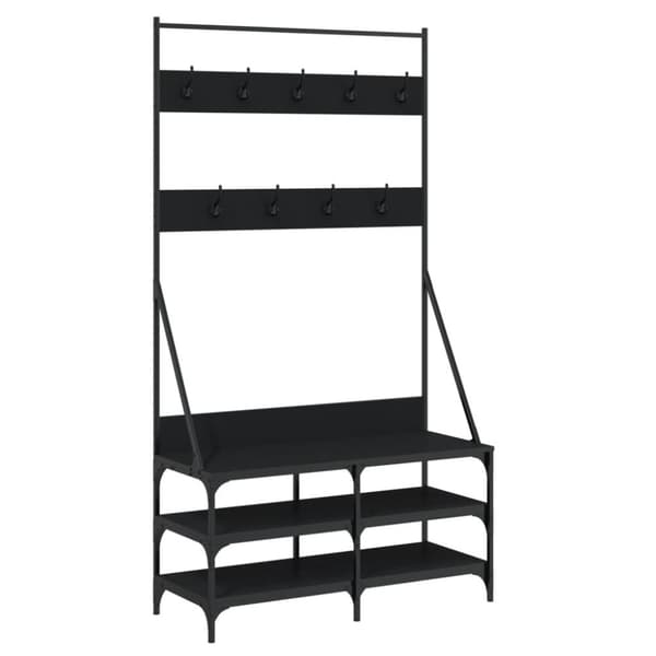 vidaXL tøjstativ med skoopbevaring 100x40x184 cm sort