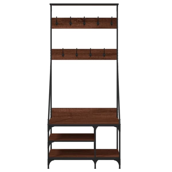vidaXL Klesstativ med skooppbevaring brun eik 80x40x184 cm