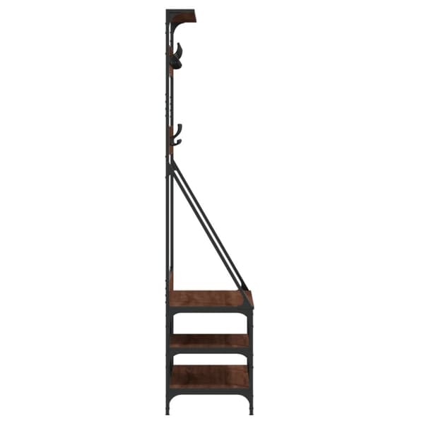 vidaXL Klesstativ med skooppbevaring brun eik 80x40x184 cm