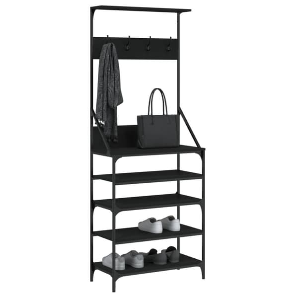 vidaXL tøjstativ med skoopbevaring 70x34x184 cm sort