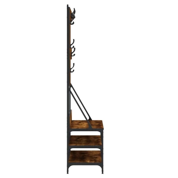 vidaXL Klädställning med skoförvaring rökfärgad ek 100x40x184 cm
