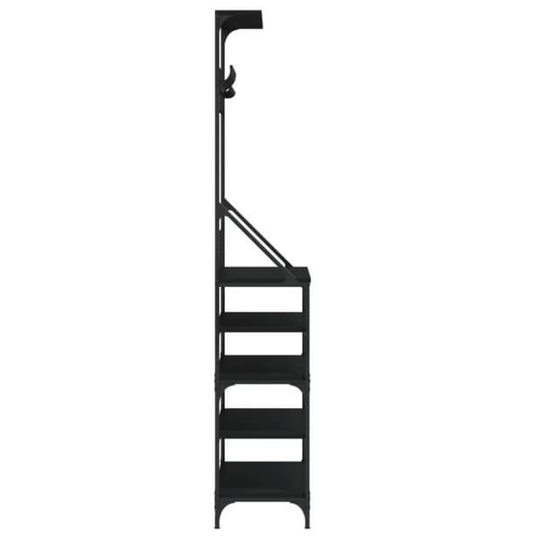 vidaXL Klesstativ med skooppbevaring svart 90x34x184 cm
