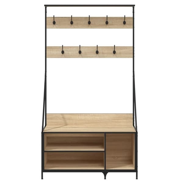 vidaXL Klesstativ med skooppbevaring sonoma eik 100x41x184 cm
