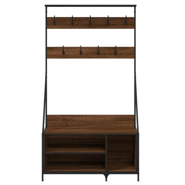 vidaXL Klesstativ med skooppbevaring brun eik 100x41x184 cm