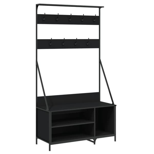 vidaXL tøjstativ med skoopbevaring 100x41x184 cm sort