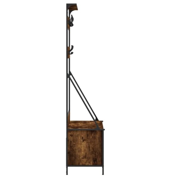vidaXL tøjstativ med skoopbevaring 100x41x184 cm røget egetræsfarve