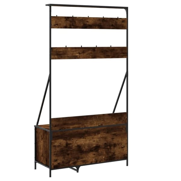 vidaXL tøjstativ med skoopbevaring 100x41x184 cm røget egetræsfarve