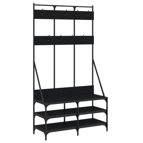 vidaXL tøjstativ med skoopbevaring 100x40x184 cm sort