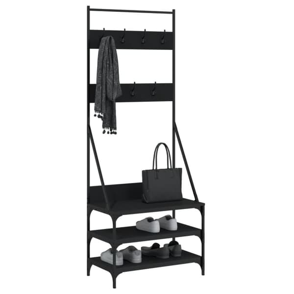 vidaXL tøjstativ med skoopbevaring 70x40x184 cm sort