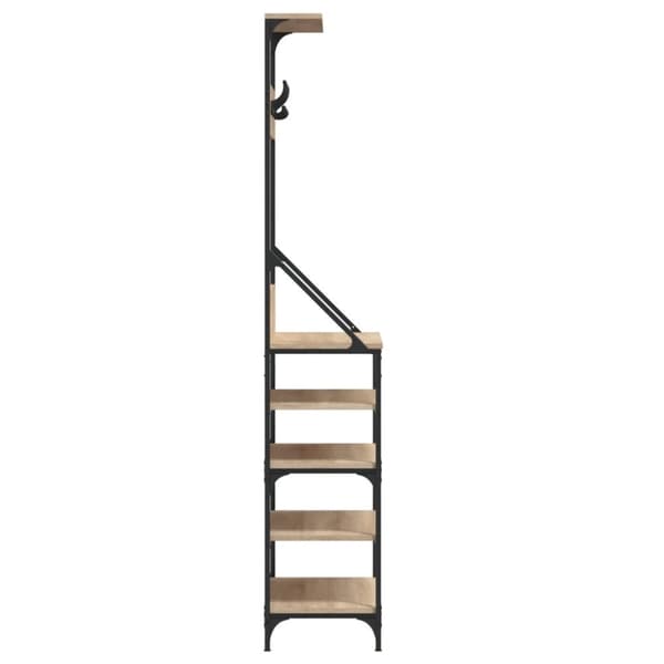 vidaXL Klesstativ med skooppbevaring sonoma eik 70x34x184 cm