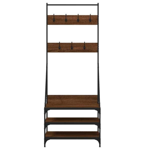 vidaXL Klesstativ med skooppbevaring brun eik 70x40x184 cm