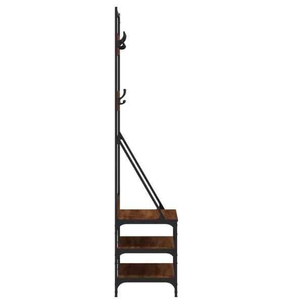 vidaXL Klesstativ med skooppbevaring brun eik 70x40x184 cm