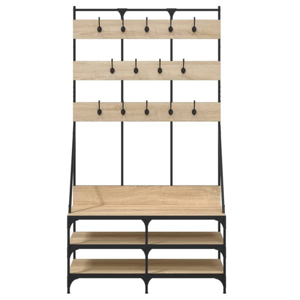 vidaXL tøjstativ med skoopbevaring 100x40x184 cm sonoma-eg