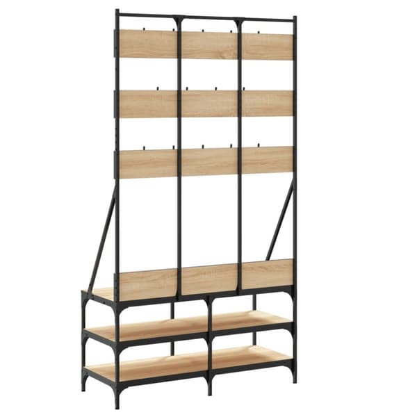 vidaXL tøjstativ med skoopbevaring 100x40x184 cm sonoma-eg