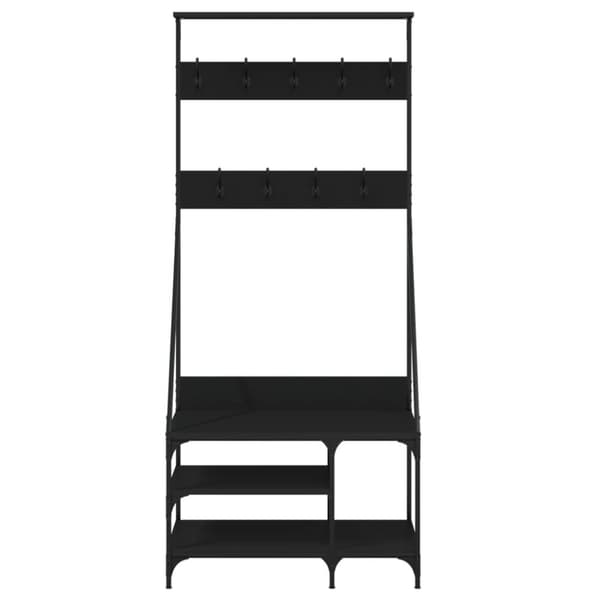 vidaXL tøjstativ med skoopbevaring 80x40x184 cm sort