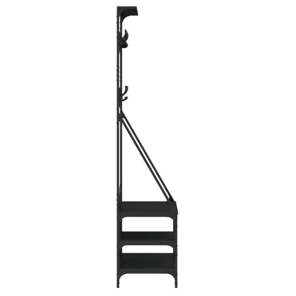 vidaXL tøjstativ med skoopbevaring 80x40x184 cm sort