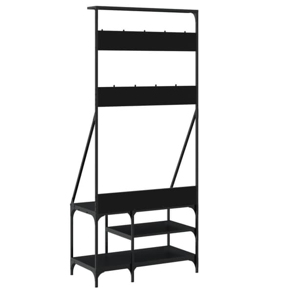 vidaXL tøjstativ med skoopbevaring 80x40x184 cm sort