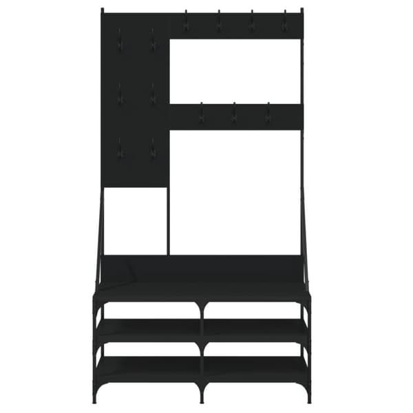 vidaXL Klesstativ med skooppbevaring svart 100x40x184 cm