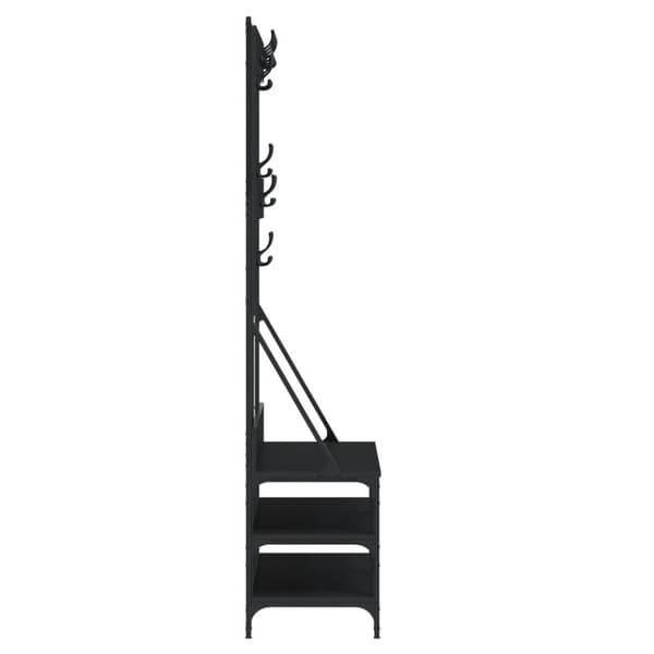 vidaXL Klesstativ med skooppbevaring svart 100x40x184 cm