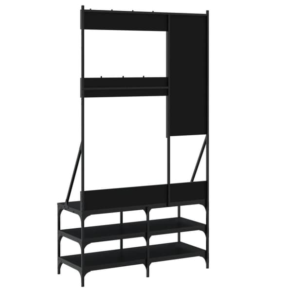 vidaXL tøjstativ med skoopbevaring 100x40x184 cm sort
