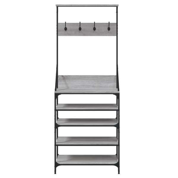 vidaXL tøjstativ med skoopbevaring 70x34x184 cm grå sonoma-eg