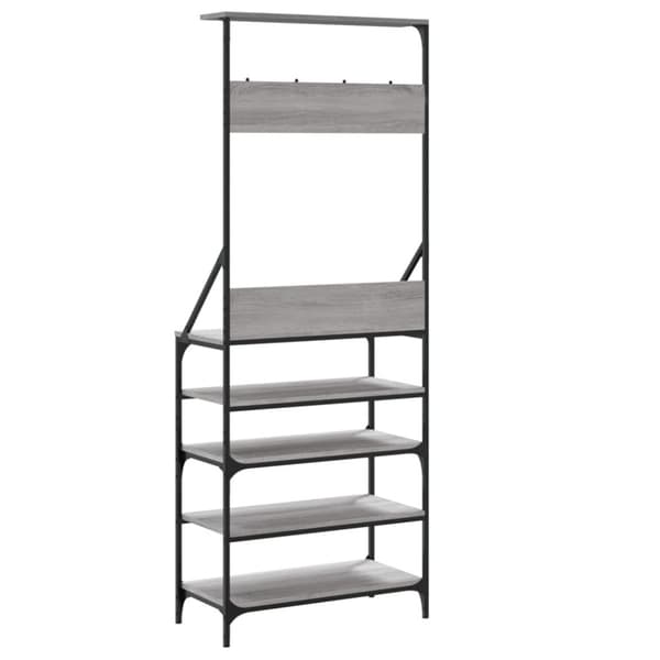 vidaXL tøjstativ med skoopbevaring 70x34x184 cm grå sonoma-eg