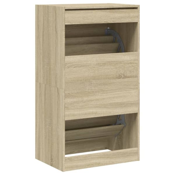 vidaXL skoskab med 2 vippeskuffer 60x42x108 cm sonoma-eg