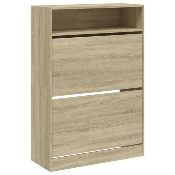vidaXL skoskab med 2 vippeskuffer 80x34x116 cm sonoma-eg