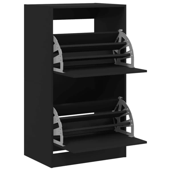 vidaXL Skoskap med 2 vippeskuffer hvit 60x42x108 cm