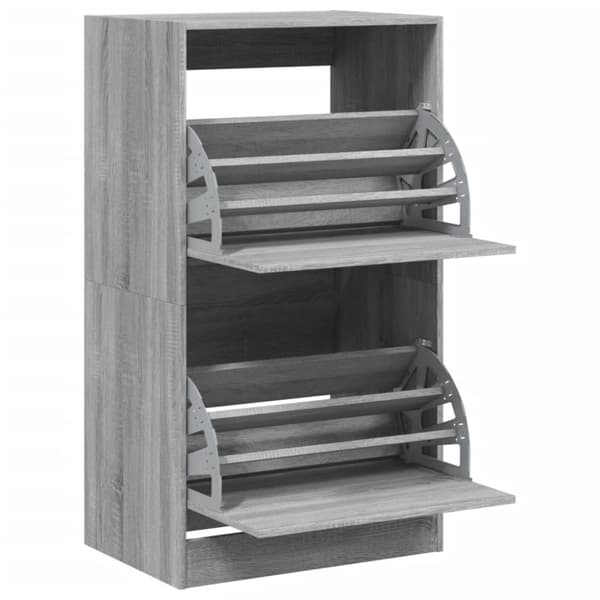 vidaXL skoskab med 2 vippeskuffer 60x42x108 cm grå sonoma-eg