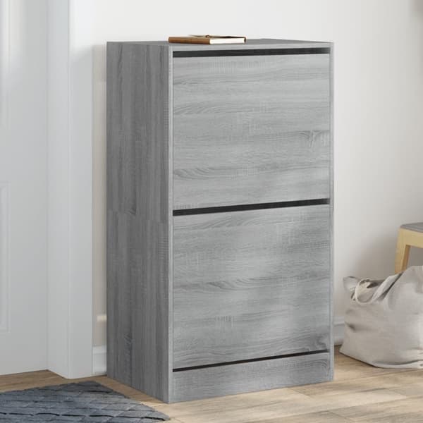 vidaXL skoskab med 2 vippeskuffer 60x42x108 cm grå sonoma-eg