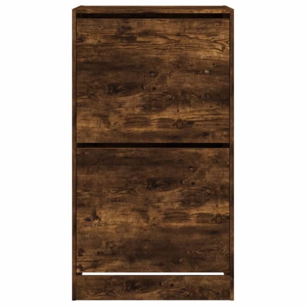 vidaXL Skoskap med 2 vippeskuffer røkt eik 60x42x108 cm
