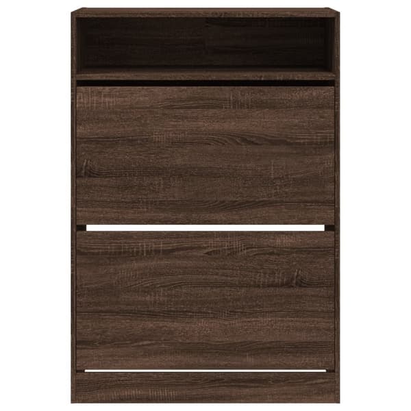 vidaXL Skoskap med 2 vippeskuffer hvit 80x34x116 cm