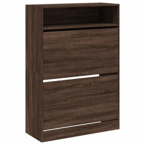 vidaXL Skoskap med 2 vippeskuffer hvit 80x34x116 cm