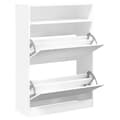 Miniatyrbilde 4 av 11: vidaXL Skoskap med 2 vippeskuffer hvit 80x34x116 cm