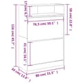 Miniatyrbilde 9 av 11: vidaXL Skoskap med 2 vippeskuffer hvit 80x34x116 cm