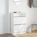 Miniatyrbilde 2 av 11: vidaXL Skoskap med 2 vippeskuffer hvit 80x34x116 cm